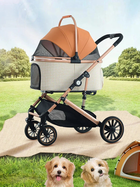 HKM-818515 Pet Folding Travel Stroller for Dogs and Pets - Lightweight Portable Pet Carrier