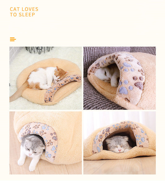 HKM-8191293 All-Season Cat Sleeping Bag - Shu Cotton Wool & PP Cotton, S and M Sizes Available