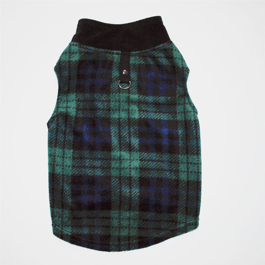 HKM-8206909 Thickened Fleece Vest Coat for Small Medium Dogs with Traction Ring ¨C Casual Autumn Winter Wear