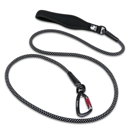 HKM-8214077 Reflective Nylon Dog Leash with Round Rope and Climbing Buckle - Available in Multiple Colors