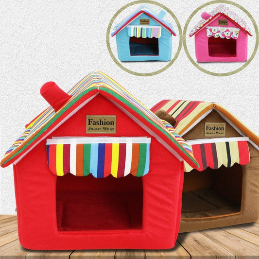 HKM-822739 Removable and Washable Cabin Pet House for Small and Medium Dogs and Cats