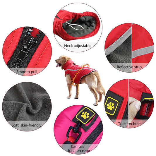 HKM-8229949 Thickened Windproof Winter Dog Coat - Reversible Polar Fleece Vest for All Breeds
