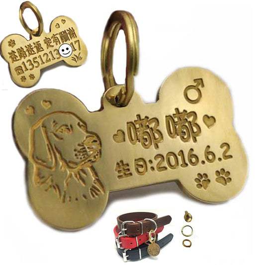 HKM-824275 Custom Brass Dog Bone Pendant - Small & Large Sizes Available