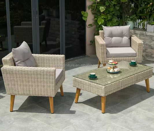 HKM-824467 Modern Outdoor Rattan Sofa Set for Stylish Garden and Patio Living