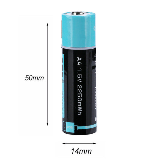HKM-824659 Rechargeable USB AA Battery 1.5V 1500mAh with Smart Protection Chip