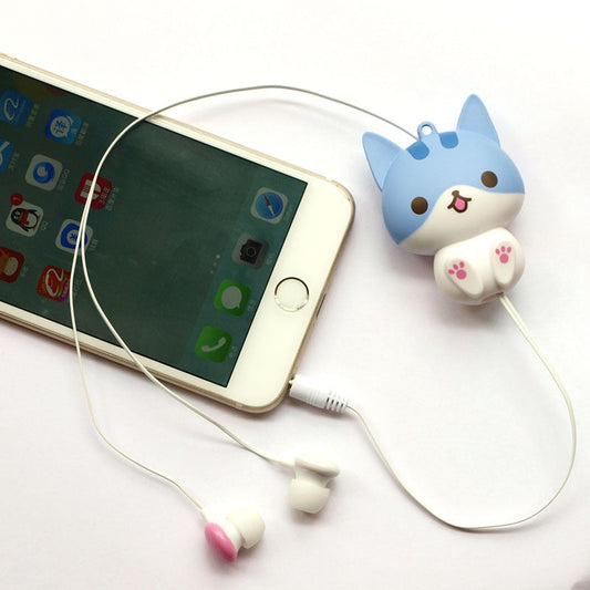 HKM-824787 Flower Cat Telescopic Earphones with 3.5 Inch Universal Jack - Retractable Headset