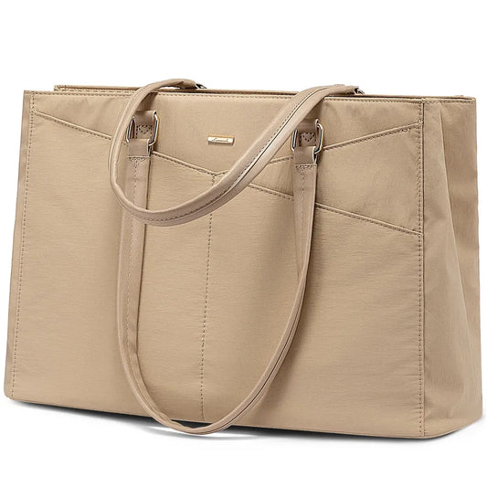HKM-825299 Large Capacity Nylon Tote Bag for Work, Travel, and Office Use - 17in Computer Shoulder Briefcase