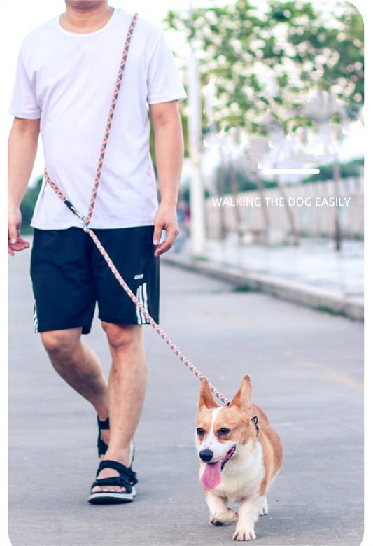 HKM-8273853 Multifunctional Adjustable Dog Traction Rope with Nylon Weave and High-Density Polyester