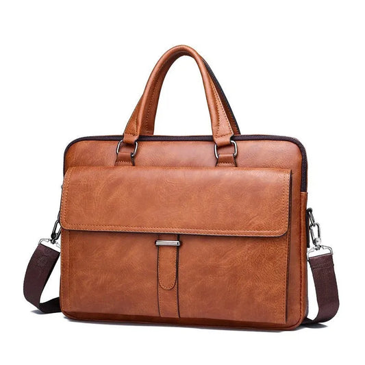 HKM-827603 Professional PU Leather Laptop Briefcase for Business and Travel