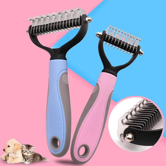 HKM-829139 Dual-Sided Pet Grooming Comb for Dogs and Cats – Knot Cutter & Shedding Tool in Various Colors