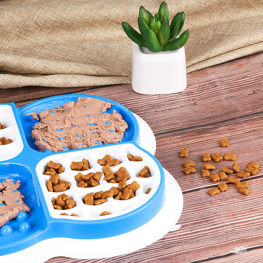 HKM-8291517 Non-slip Suction Cup Slow Feeder Plate for Pets - TPE & PP, 235mm x 235mm