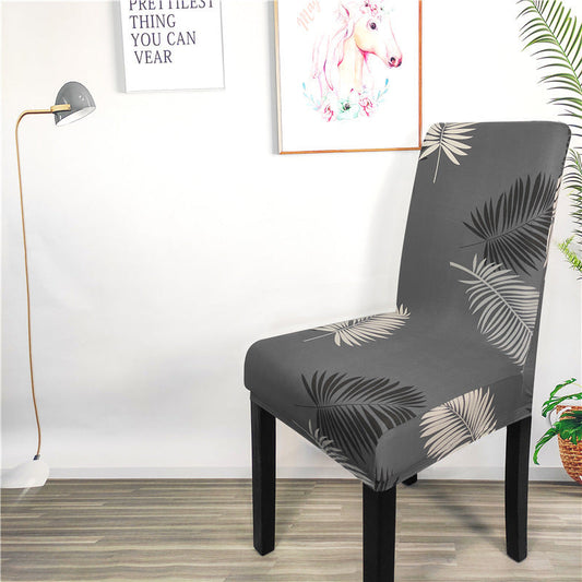 HKM-829267 High Elastic Blue Flower Patterned Chair Cover - Modern Polyester Decor for Home Use