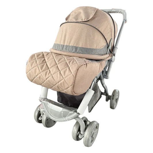 HKM-829395 3-in-1 Foldable Baby Pram with Iron and Metal Frame for Ages 0-3 Years, Includes Foot Covers