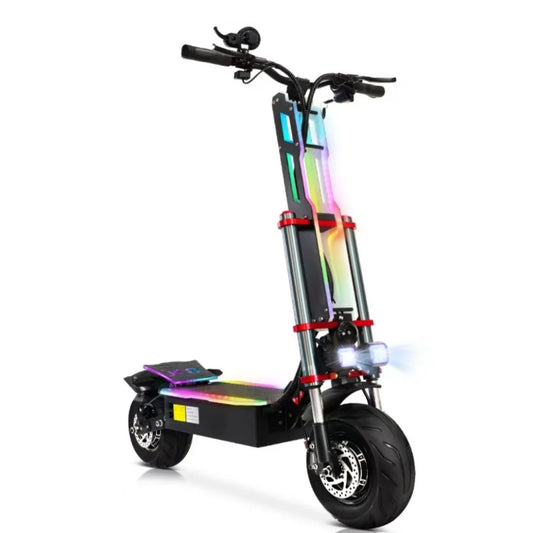 HKM-830227 Foldable 60V 38Ah Off-Road Electric Scooter with Dual Motors and 12-Inch Tires, 80-100km Range, Waterproof and Full Suspension