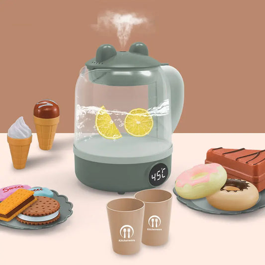 HKM-830611 Electric Steam Kettle Playset for Kids - Educational Kitchen Toys for Role-Playing
