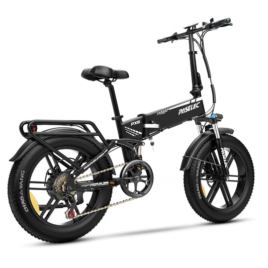 HKM-830675 Folding Electric Bicycle 48V 750W 20" Dual Suspension Cruiser with Disc Brakes - Army Green or Black