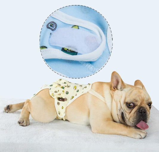 HKM-8404413 Physiological Cotton Pants for Dogs, Stylish Casual Wear in Yellow and Blue