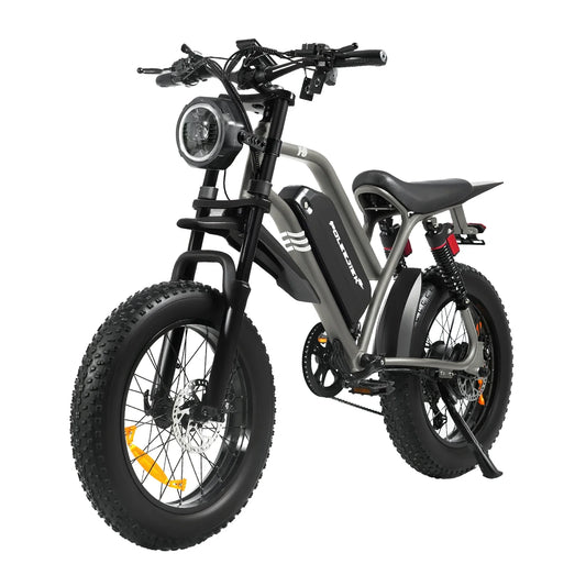 HKM-841491 20 Inch Full Suspension Electric Fat Tire Mountain Bike with 1500W Motor, Shimano 7-Speed, Lithium Battery