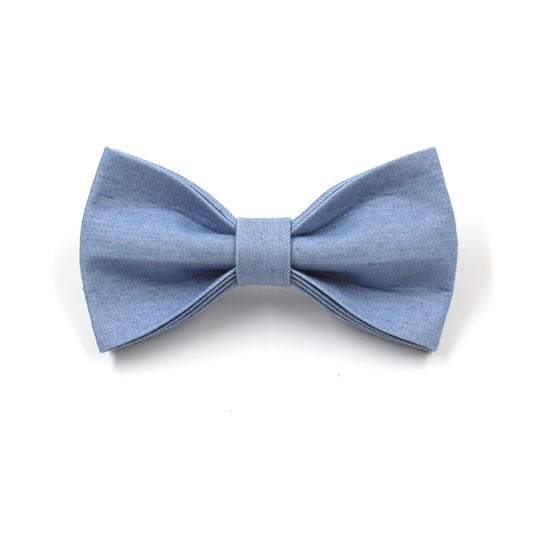 HKM-8416445 Denim Pet Collar and Leash Set with Bowknot - Light Denim Color Options Available