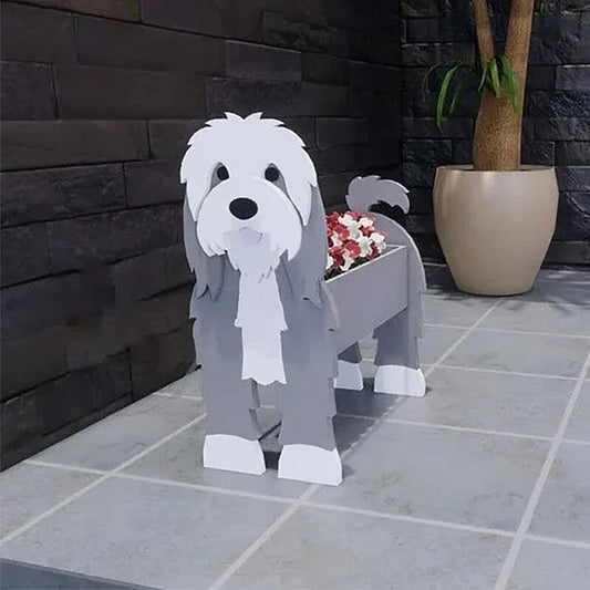 HKM-842067 Charming Dog-Shaped Plastic Flower Pot for Home and Outdoor Decor