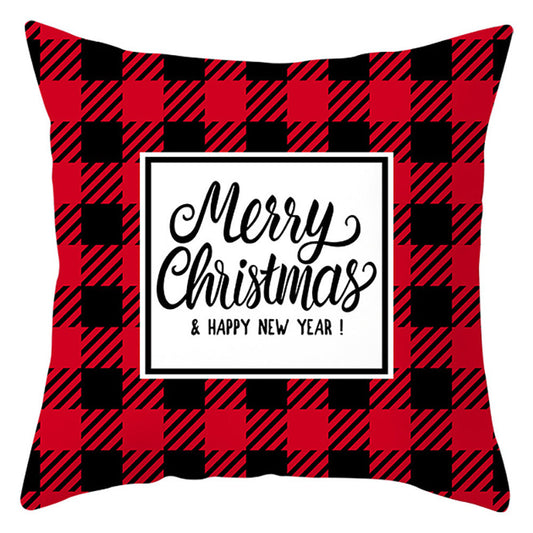 HKM-843411 European Linen Christmas Pillowcase with Landscape Pattern and PP Cotton Filling