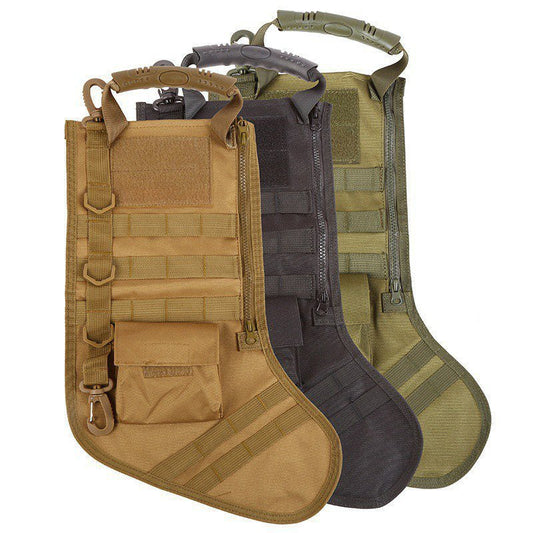 HKM-843475 Military-Style Christmas Stocking Bag for Practical Storage - 20L Capacity, Oxford Fabric