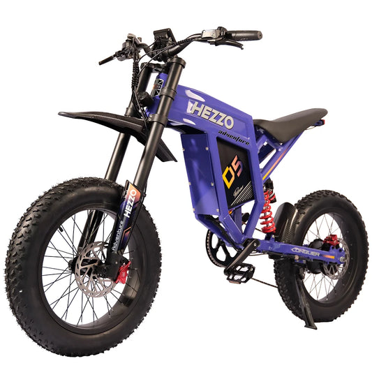 HKM-843795 Electric Cross Bike 3000W 60V 30Ah 20-Inch Fat Tire Mountain Ebike with 70KM/H Speed and Hydraulic Brakes