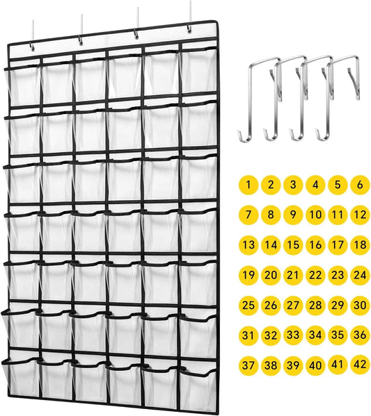 HKM-843987 42-Pocket Classroom Organiser for Phones and Calculators - Clear Display Chart
