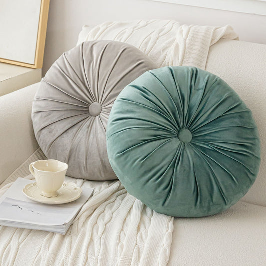 HKM-843987 Nordic Handmade Round Pumpkin Cushion in Morandi Colors