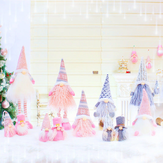 HKM-845779 Faceless Doll Telescopic Pole Christmas Window Decoration in Multiple Colors