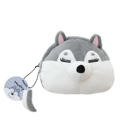 HKM-845843 Shiba Inu and Husky Dog Dumpling Keychain with Cosmetic Bag Set