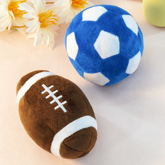 HKM-8470333 Interactive Plush Football and Rugby Dog Training Toy