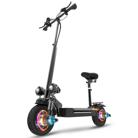 HKM-847187 2400W Dual Motor Electric Scooter, 65km/h Max Speed, 70km Range, Foldable Design, Waterproof, Full Suspension, 300 lb Load Capacity