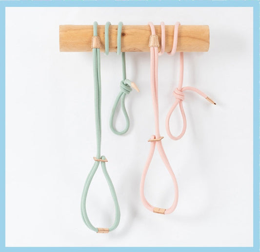 HKM-8491709 Integrated Round Rope Dog Leash in Green and Pink - Durable Cloth Traction Belt