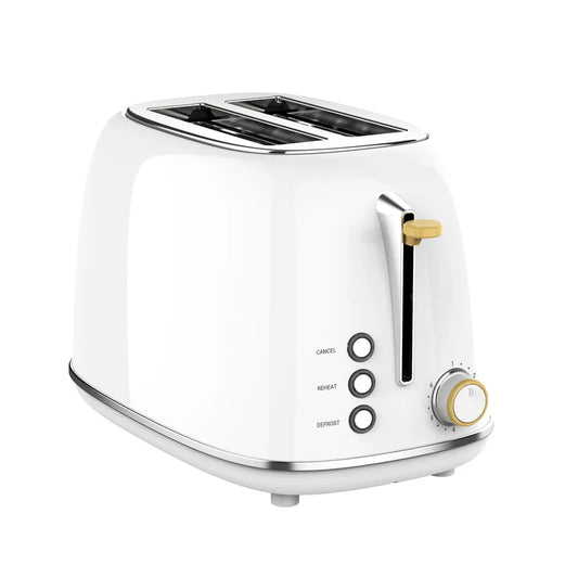 HKM-849363 Retro 2-Slice Stainless Steel Electric Pop-Up Toaster with Grill Function