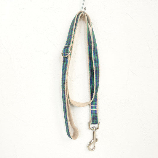 HKM-851603 Green Checker Pattern Dog Chain – Durable Polyester Fiber Leash for Pets