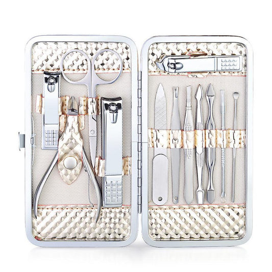 HKM-852243 12-Piece Stainless Steel Manicure Set for Beauty Care and Grooming