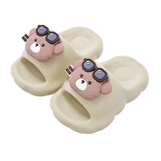 HKM-853459 Lovely Kids' 3D Cartoon EVA Beach Sandals Anti-Slip Soft Sole Summer Slippers Cute and Comfortable Indoor-Outdoor Slides
