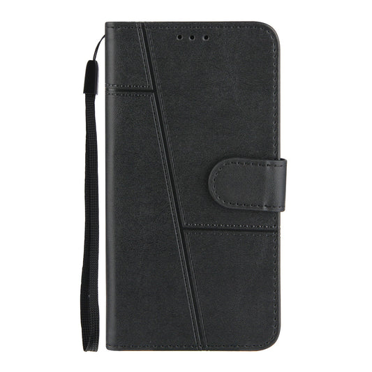 HKM-854163 Calf Pattern PU Mobile Phone Case with Card Holder - Multi-Size Compatibility