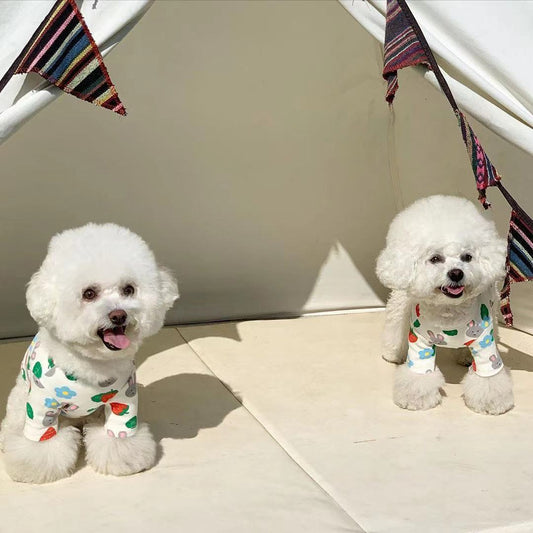 HKM-8569533 Oatmeal Strawberry Bunny Sleeveless Vest for Dogs in Multiple Sizes