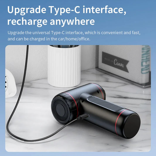 HKM-857107 Portable Wireless Vacuum Cleaner with 2-in-1 Blowing and Suction Function, Handheld Design with HEPA Filter for Home, Office, and Car