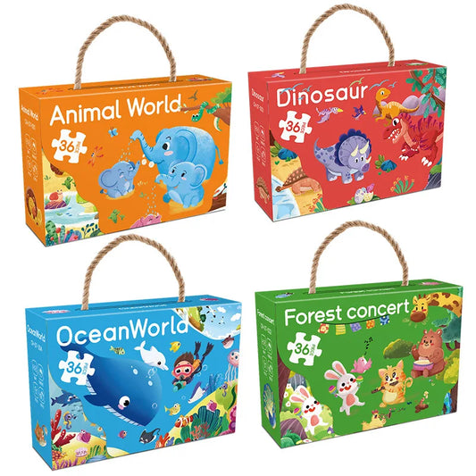HKM-857811 Custom Round Cardboard Jigsaw Puzzles for Kids - Available in 48, 50, or 100 Pieces