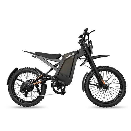 HKM-858451 2000W 48V Electric Mountain Bike with 30AH Lithium Battery, 14-inch Fat Tires, Hydraulic Disc Brakes, 7-Speed Gears
