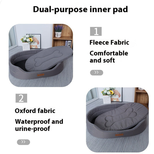 HKM-8596029 Universal Cozy Polar Fleece Dog Bed - Anti-Bite Design in Multiple Colors and Sizes