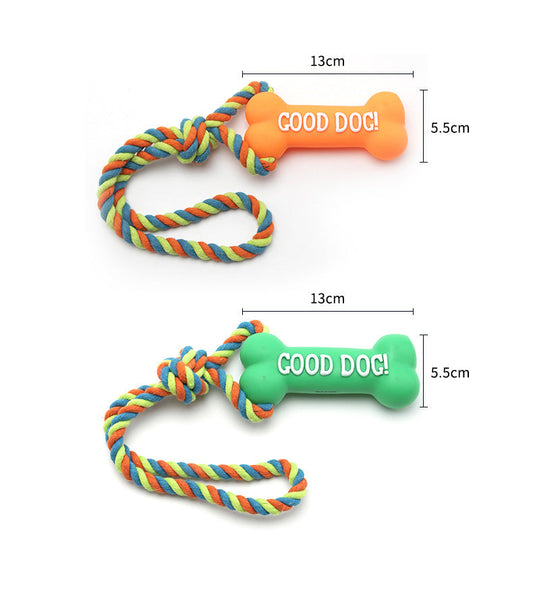 HKM-8614077 Durable Bite-Resistant Dog Bone Toy with Vocalization - Available in Multiple Colors