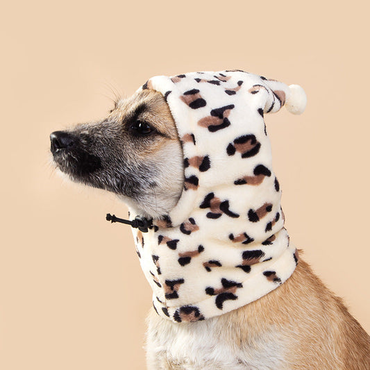 HKM-8650813 Adorable Leopard Print & Solid Color Bear Ears Headgear for Dogs and Cats
