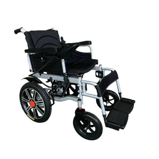 HKM-865299 150kg Capacity Carbon Steel Electric Wheelchair with Dual Brake System and Removable Battery