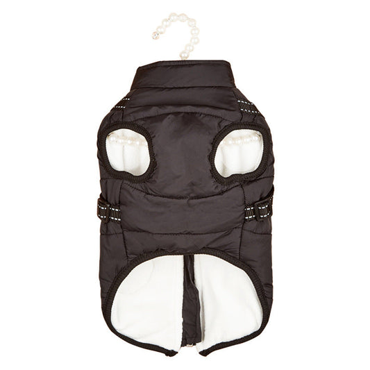 HKM-8656189 Warm Thickened Cotton-Padded Fleece-Lined Dog Clothing with Reflective Details
