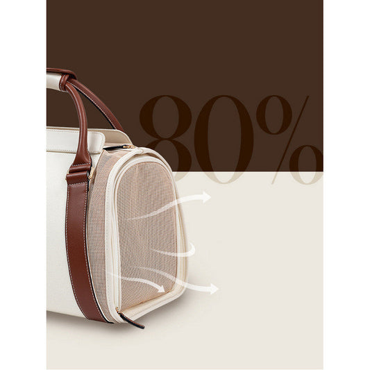 HKM-8663741 Out And About Portable Cat Handheld Shoulder Bag with Large Capacity in Fashionable Solid Color