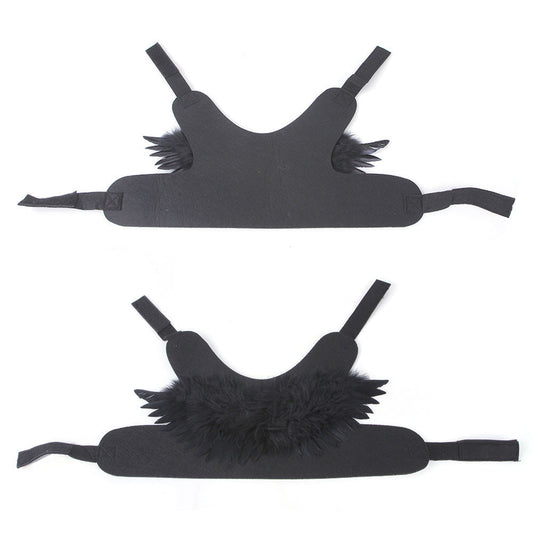 HKM-8666557 Halloween Angel Wings Dog Costume for Pets - Black & White Options, Felt Cloth Material